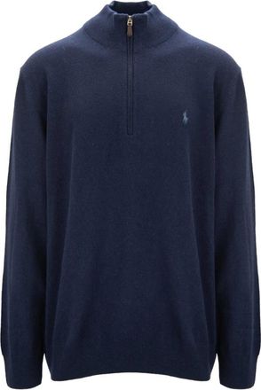 Ralph Lauren Zipper Sweater - Heren - Coltruien - Blauw - M - Wol - Truien & Vesten