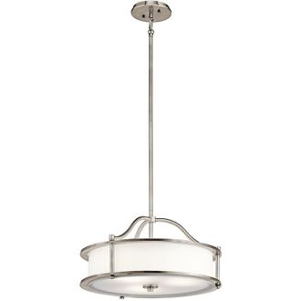 Kichler Kichler - Elstead Emory 3 Ljus Semi Flush Round Tak Pendel Light Tenn, E27