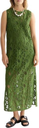 Scotch & Soda Paisley Embroidery Cotton Maxi Dress in Garden Green at Nordstrom, Size 10 Us