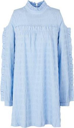 8 by YOOX SEERSUCKER L/SLEEVE MINI DRESS