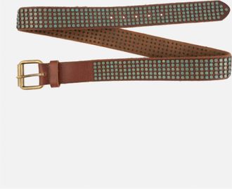 Amsterdam Heritage Eden Studded Belt In Cognac