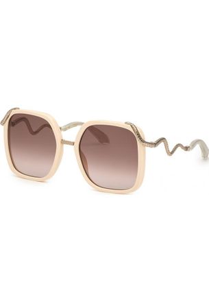 Roberto Cavalli Womens SRC003M5509X7 SRC003M 55 09X7 Sunglasses - Beige - One Size