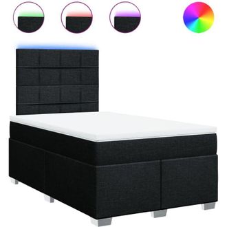 vidaXL Cama Box Spring Con Colch&oacute;n Tela Negro 120x200 Cm Vidaxl