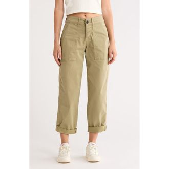 Sanctuary Cruiser Stretch Cotton Barrel Chinos in Bamboo Green at Nordstrom Rack, Size 25