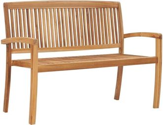 vidaXL Vidaxl - Banco de jardín 2 plazas madera maciza de teca 128,5 cm