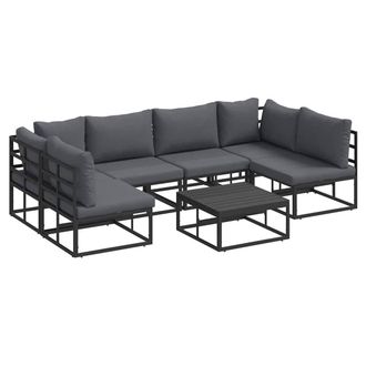 Berkfield Home Garden Sofa Set 7 pcs Black 70 x 70 x 32 cm Aluminium