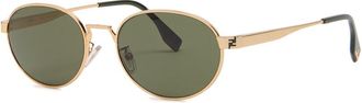 Fendi Oval-frame Metal Sunglasses - Gold - One Size