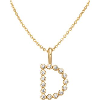 Made by Mary CZ Poppy Initial Necklace in Gold Vermeil Initial D at Nordstrom