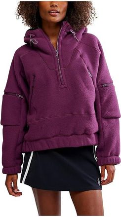 Free People Movement Wild And Free Fleece Pull Womens Jacket Black Cherry : MD (Womens 8-10), Polyester