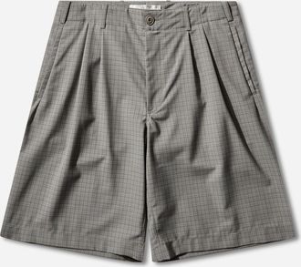 Our Legacy Men s Ponte Shorts Frosted Moss Check Nexwool