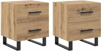 vidaXL Cajoneras de Noche 2 pcs Roble artisan 40 x 35 x 47.5 cm Vidaxl