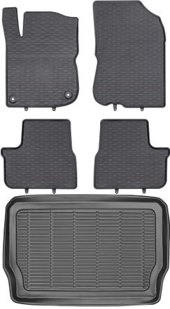 OEM Juego De Alfombrillas De Goma Para Peugeot 208 Hatchback (2012-2019) + Alfombrilla Para El Maletero