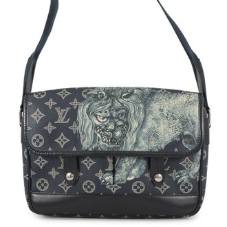 Louis Vuitton Monogram Savane Navy Handbag Shoulder Bag (Pre-Owned)