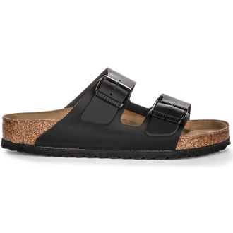 Birkenstock Arizona Leather Womens Slides Sandals - Black - Size:UK 5.5