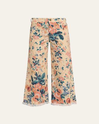 Kobi Halperin Anne Cropped Floral-Print Pants