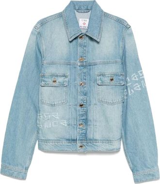 Casablanca Denim Jackets, male, Blue, Size: L Graffiti Denim Jacket