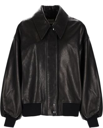 Khaite Black Solid Shirt Collar Jacket