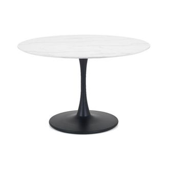 Julian Bowen Holland Round Pedestal Table 1.2m White Marble - Julian Bowen | TJ Hughes