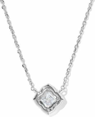Kendra Scott Womens Mallory Crystal Short Necklace In Silver White