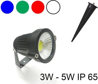 Trade Shop Trade Shop Traesio - Trade Shop - Foco Led Cob Para Jard&iacute;n, 3 W, 5 W, Con Soporte De Estaca, Luz De Color, Ip65 - -5 Vatios