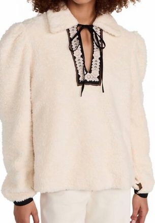 Alix of Bohemia Loretta Teddy Fleece Tunic In Cream Teddy