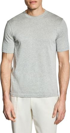 Jack Victor Wellington Cotton & Silk Crewneck T-Shirt in Light Grey at Nordstrom, Size Xx-Large