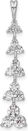 Diamond2Deal 14K White Gold Lab Grown Diamond Five 3-Stone Clusters Pendant (1ct, VS, G-H)