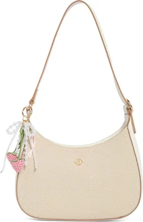 Nanette Lepore Crescent Twill Shoulder Bag in Twill-Chalk at Nordstrom Rack