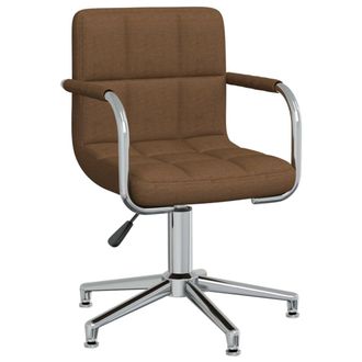 vidaXL Vidaxl - Silla De Comedor Giratoria Tela Marr&oacute;n
