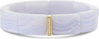 Sydney Evan 14K Yellow Gold Small Single Row Aquamarine And Diamond Bracelet - Womens - 14kt Yellow Gold/Aquamarine/Diamond