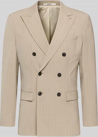 Selected Slim Fit Anzugsakko mit Nadelstreifen-Muster Modell SLIM-LIAM in Sand, Gr&ouml;&szlig;e 102