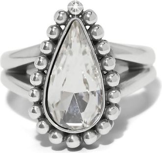 Brighton Womens Twinkle Luxe Teardrop Ring In Silver