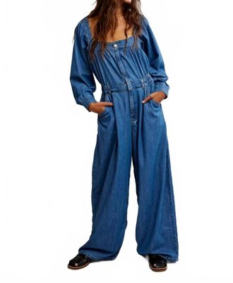 Free People Clara Denim Jumpsuit In Going Steady