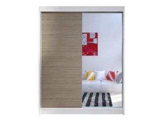 Mirjan24 Armario Closico Vastor I, Blanco + Roble Sonoma, 200x150x58cm, Puertas De Armario: Correderas, N&uacute;mero De Estantes: 5