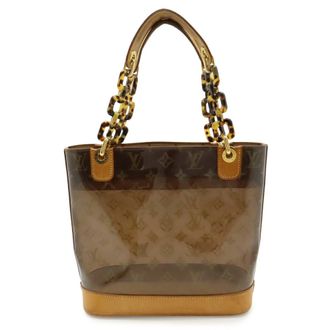 Louis Vuitton Brown Clear Monogram Vinyl Monogram Handbag Pouch Tote Bag (Pre-Owned)
