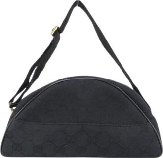 Gucci Pre-owned Shoulder Bags, female, Black, Size: ONE SIZE Pre-owned Canvas Shoulder Bag