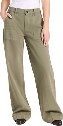 Re/Done Baker Wide Leg Pants In Bayleaf