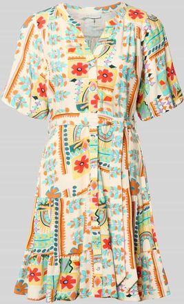 Apricot Minikleid aus Viskose-Mix mit Leinen-Anteil in GELB, Gr&ouml;&szlig;e XXL