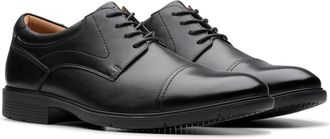 Clarks Mens Eldredge Cap Loafer, black leather, 45.5 EU Weit