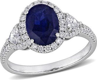 Rina Limor 14K 3.03 Ct. Tw. Diamond & Sapphire Halo Ring
