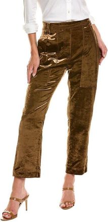 Brunello Cucinelli Brown Velvet High-Waisted Trousers, Brand Size 42 (US Size 8)