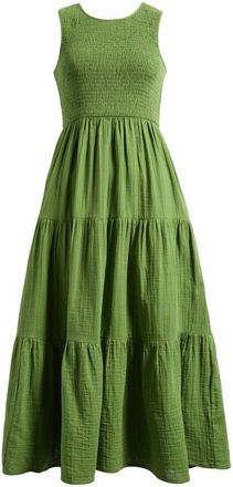 Nobody's Child Charlie Smocked Sleeveless Maxi Dress in Green at Nordstrom, Size 12