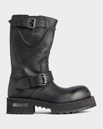 Balenciaga Men & apos;s Venom Leather Combat Boots