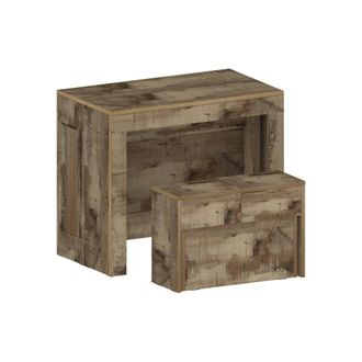 Dmora Conjunto De Mesa Y Sillas Crispin, Composici&oacute;n Multiusos, Conjunto Con Consola Y 1 Banco Extensible, 100% Made In Italy, 66x25h45 Cm, Arce - Dmora