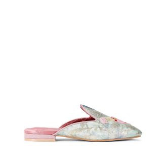 Kurt Geiger Womens Embroidered Slipper Sandals - Multicolour Fabric - Size UK 5