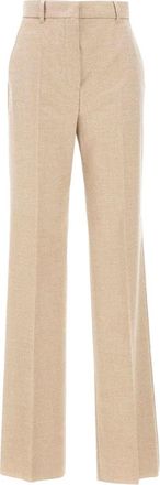 Max Mara Wide Broeken - Dames - Wijde Broeken - Beige - XS - Wol - Broeken