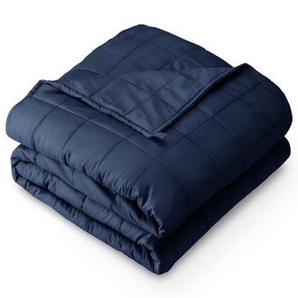 Bare Home Cotton Weighted Blanket in Dark Blue at Nordstrom, Size 12 Lb