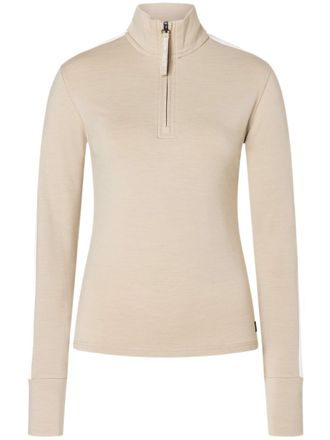 super.natural Fitted Half-Zip Striped Turtleneck Top