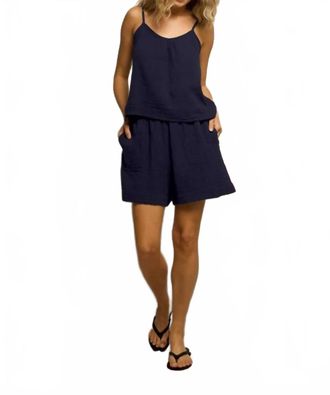 perfectwhitetee Lucca Double Gauze Pull On Short In Blue