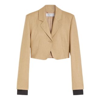Max Mara Buono Linnen Jas - Dames - Jassen - Beige - Maat: S Linnen